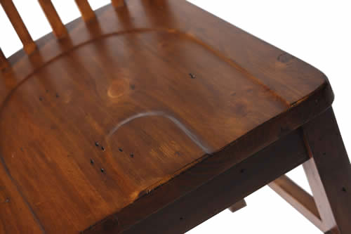 Detail of Reclaimed Wood Dining chair with timber seat